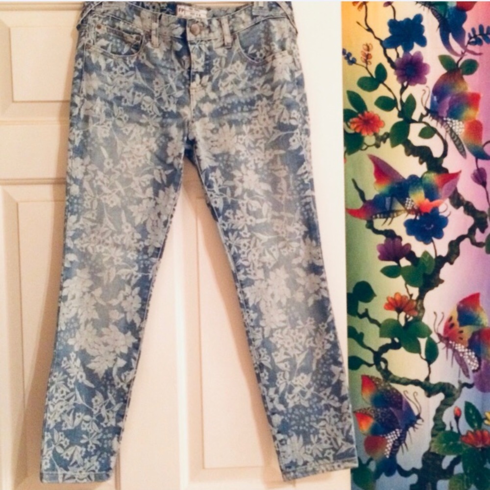 🌺🎉HP🎉🌺 NWOT Free People Hawaiian Floral Print Skinny Jeans - Picture 9 of 15